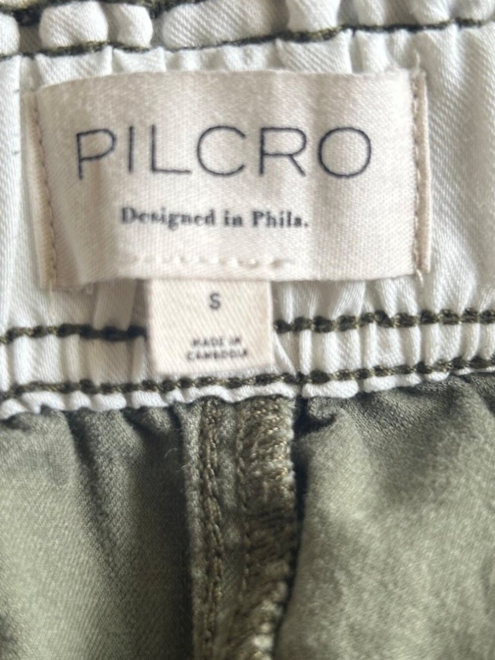 ANTHROPOLOGIE Pilcro Crop Wide Leg Olive Green Cargo Pants EUC - Picture 4 of 7